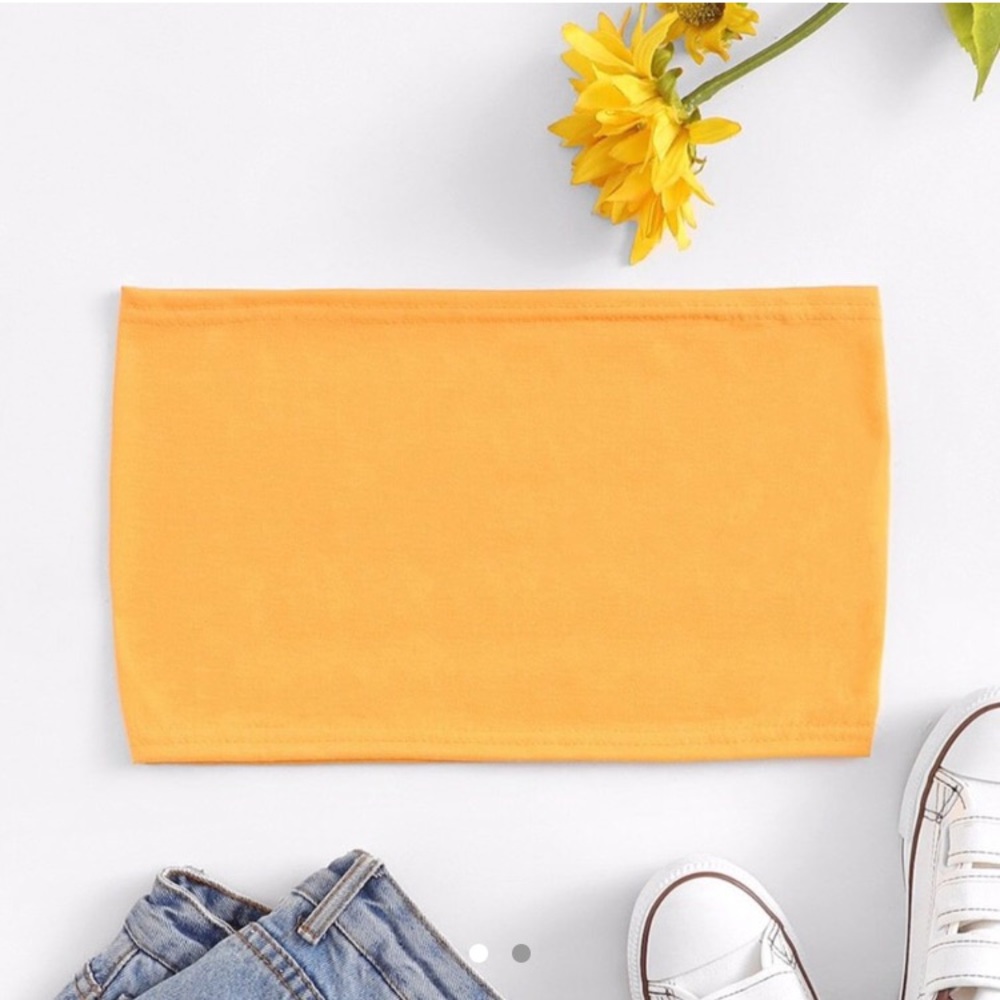 Solid Yellow Cropped Tube Top - NEVER WORN